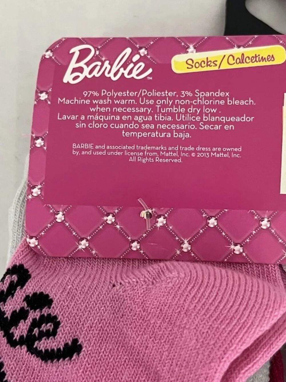 Barbie Socks 6 Pairs Girl's size 2T-4T / Shoe Size 4-7 NEW Planet Sox